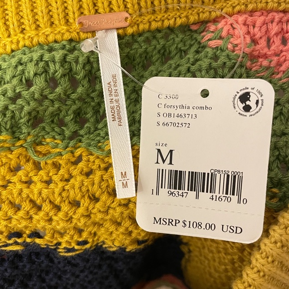 Free People Mila Crochet Mini Skirt in Forsythia Combo Medium NWT - Picture 7 of 7